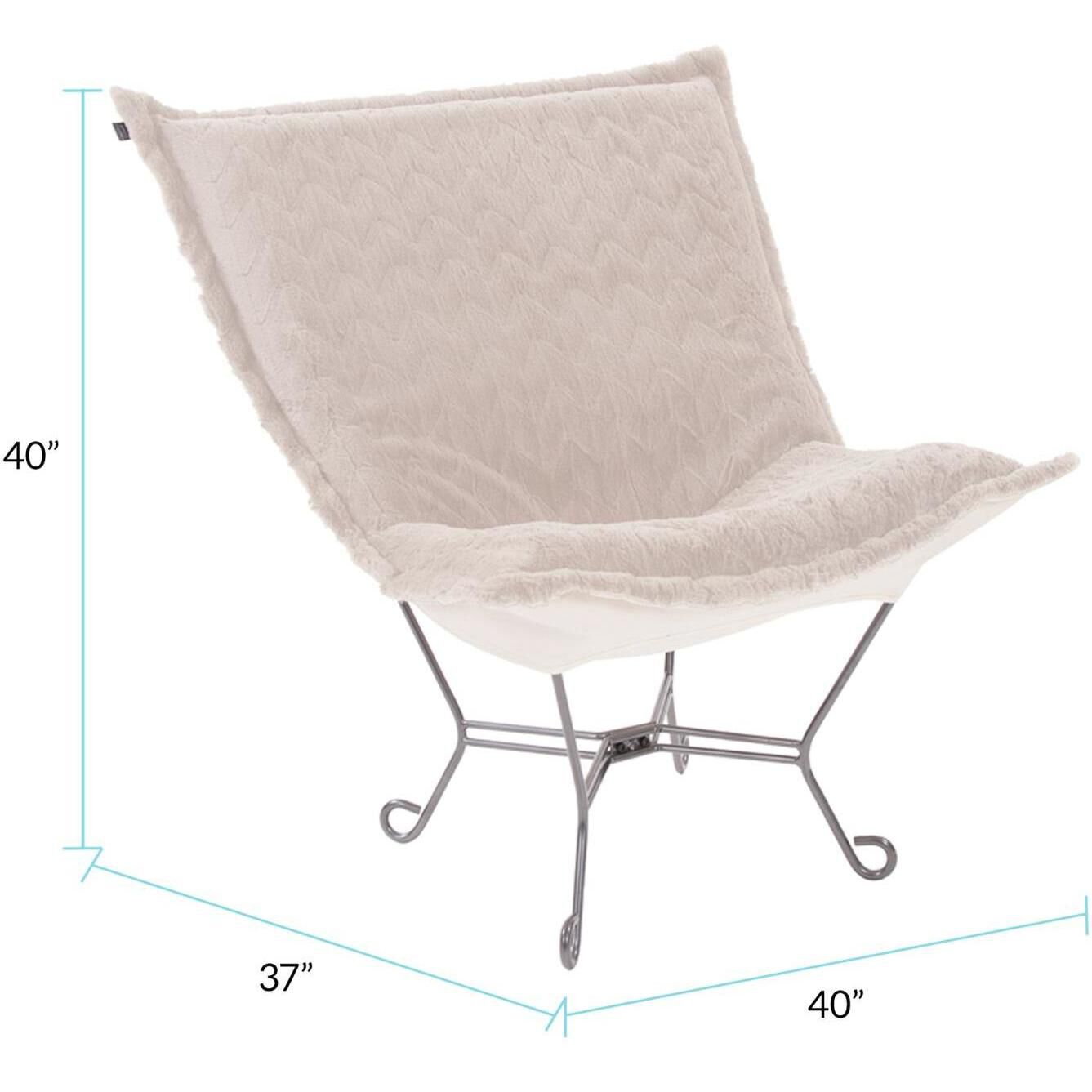 Puff Angora Natural Scroll Chair with Cover